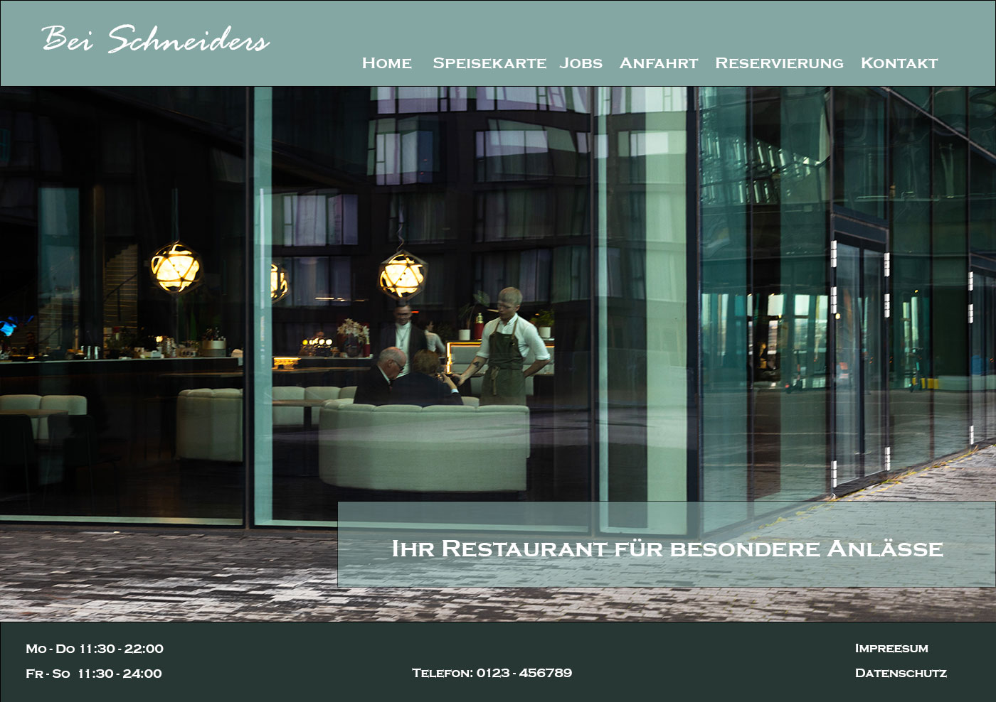 Website Schneiders restaurant