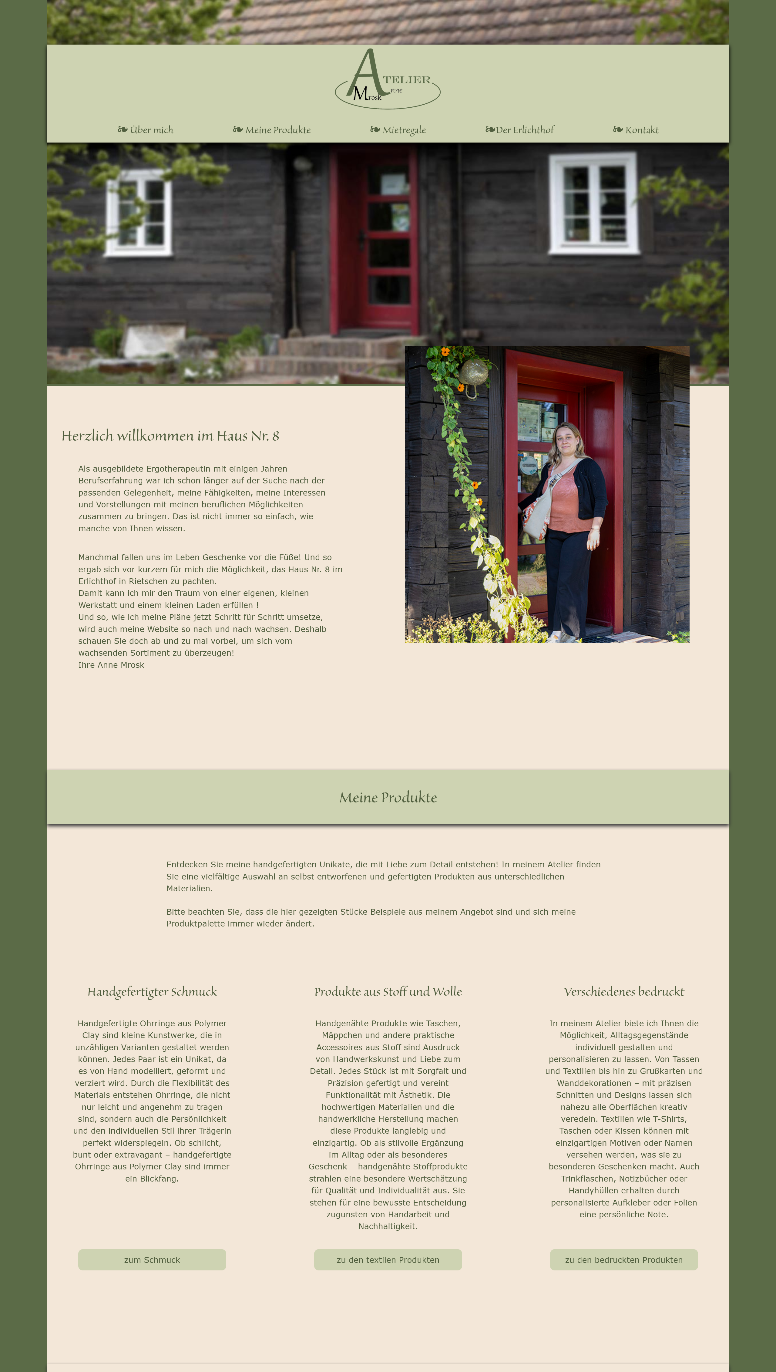 Website Atelier Anne Mrosk